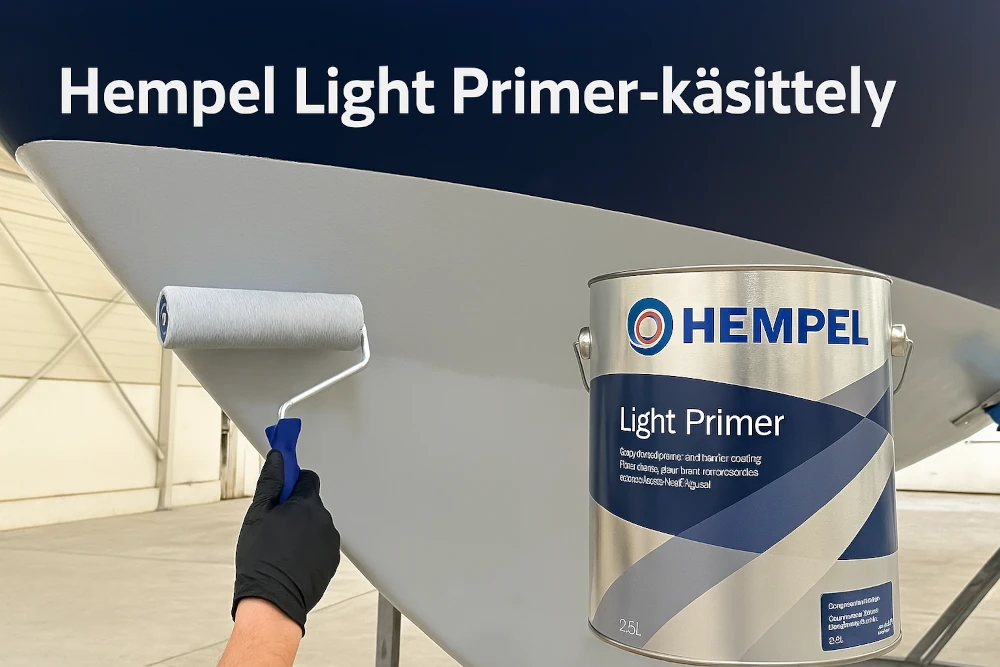 Hempel Light Primer -käsittely veneen pohjaan.