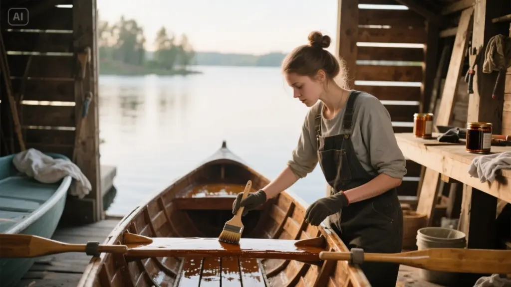 Venelakka antaa parhaan suojan puuveneelle.